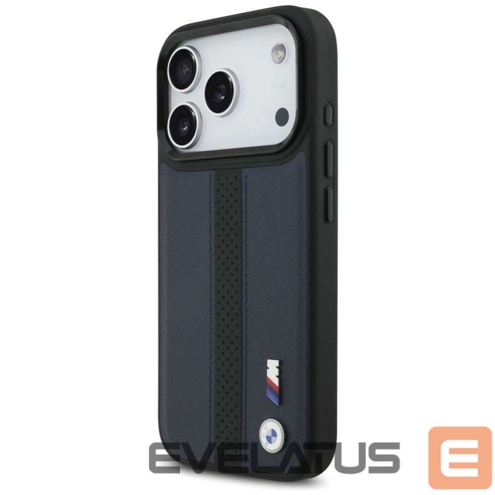 Kitos prekės BMW BMW M Perforated Stripe Logo MagSafe Case for iPhone 17 Pro - Navy Blue