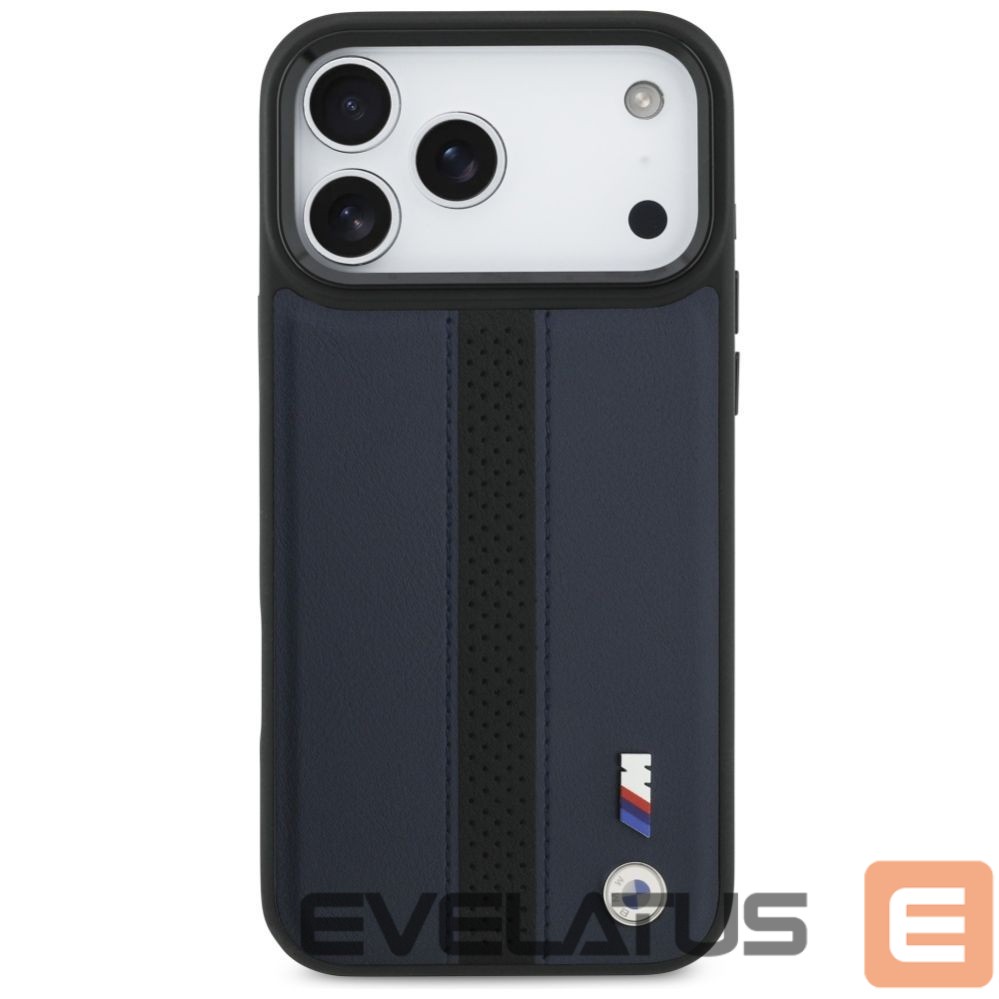 Kitos prekės BMW BMW M Perforated Stripe Logo MagSafe Case for iPhone 17 Pro Max - Navy Blue
