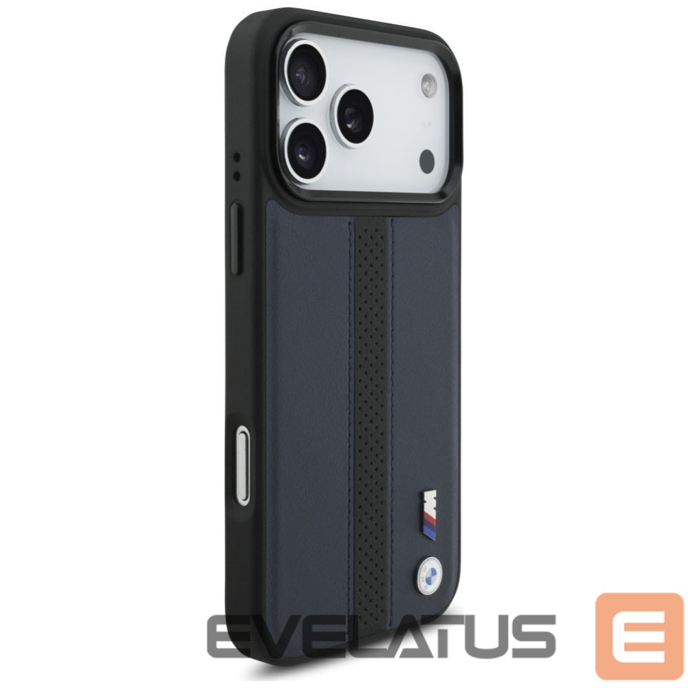 Kitos prekės BMW BMW M Perforated Stripe Logo MagSafe Case for iPhone 17 Pro Max - Navy Blue