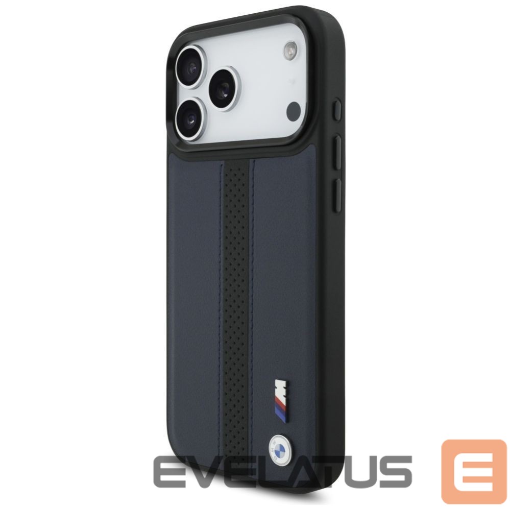 Kitos prekės BMW BMW M Perforated Stripe Logo MagSafe Case for iPhone 17 Pro Max - Navy Blue