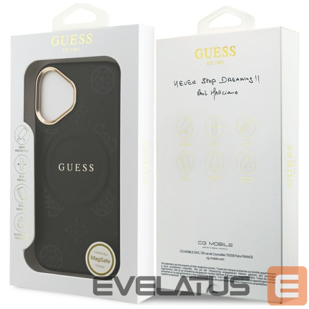 Kitos prekės Guess Guess Peony Hot Stamp MagSafe Case for iPhone 17 - Black