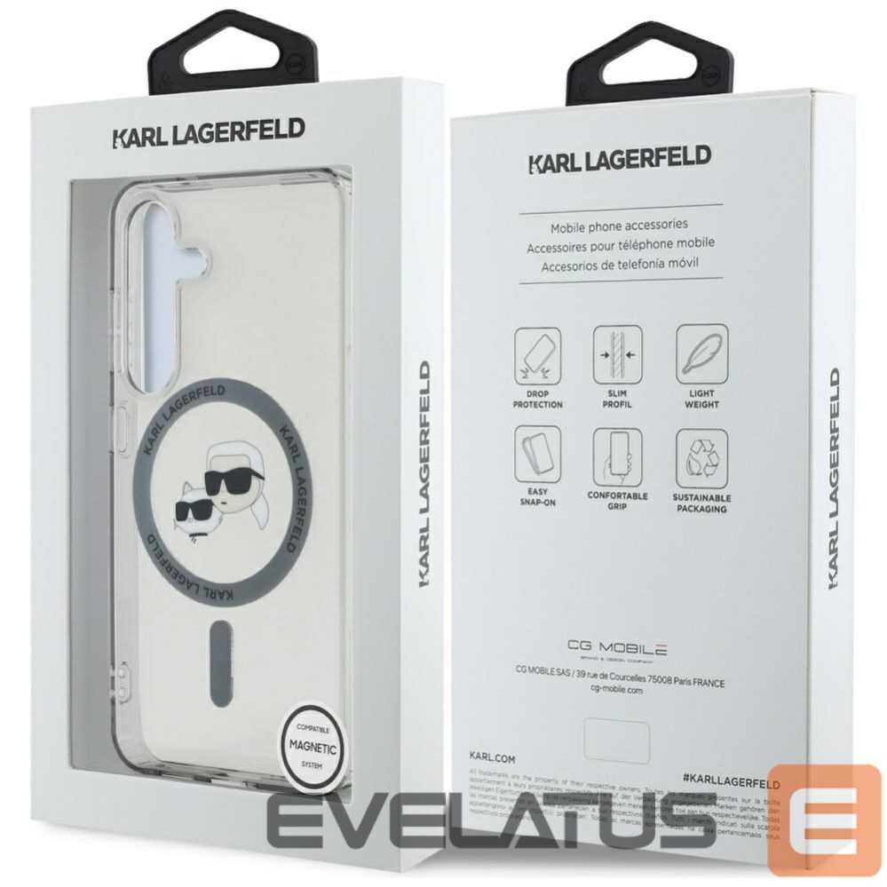 Kitos prekės Karl Lagerfeld Karl Lagerfeld Button Karl & Choupette Heads Printed Logo MagSafe Samsung Galaxy S25 Plus case black
