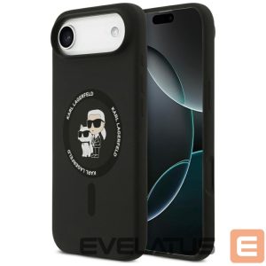 Kitos prekės Karl Lagerfeld  Karl Lagerfeld Silicone Karl&Choupette Ring MagSafe Case for iPhone 17 Air - Black 