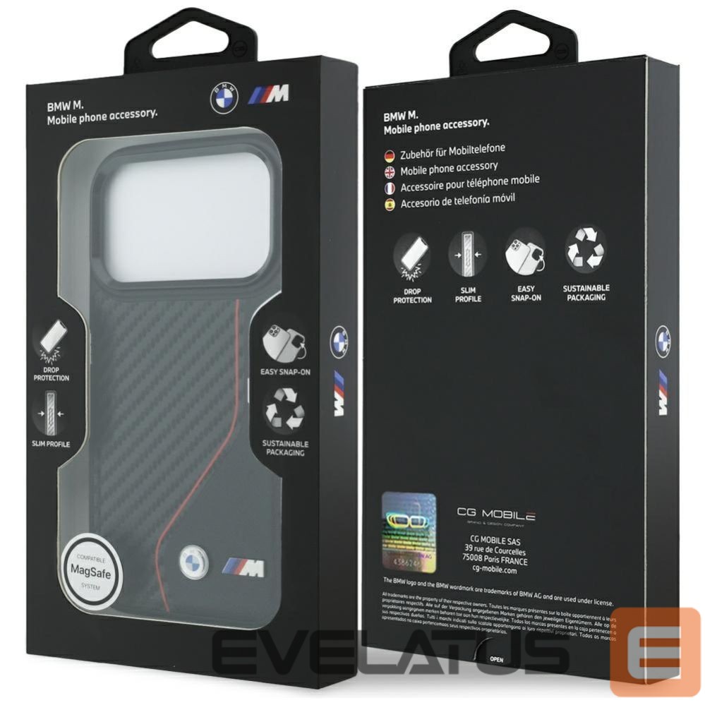 Kitos prekės BMW BMW M Carbon Line & Logo MagSafe Case for iPhone 17 Pro - Red