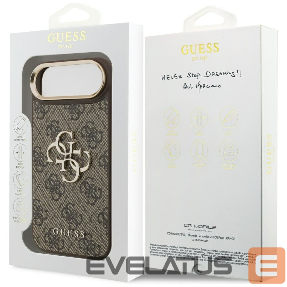 Kitos prekės Guess Guess 4G Big 4G Classic Logo Case for iPhone Air - Brown and Gold