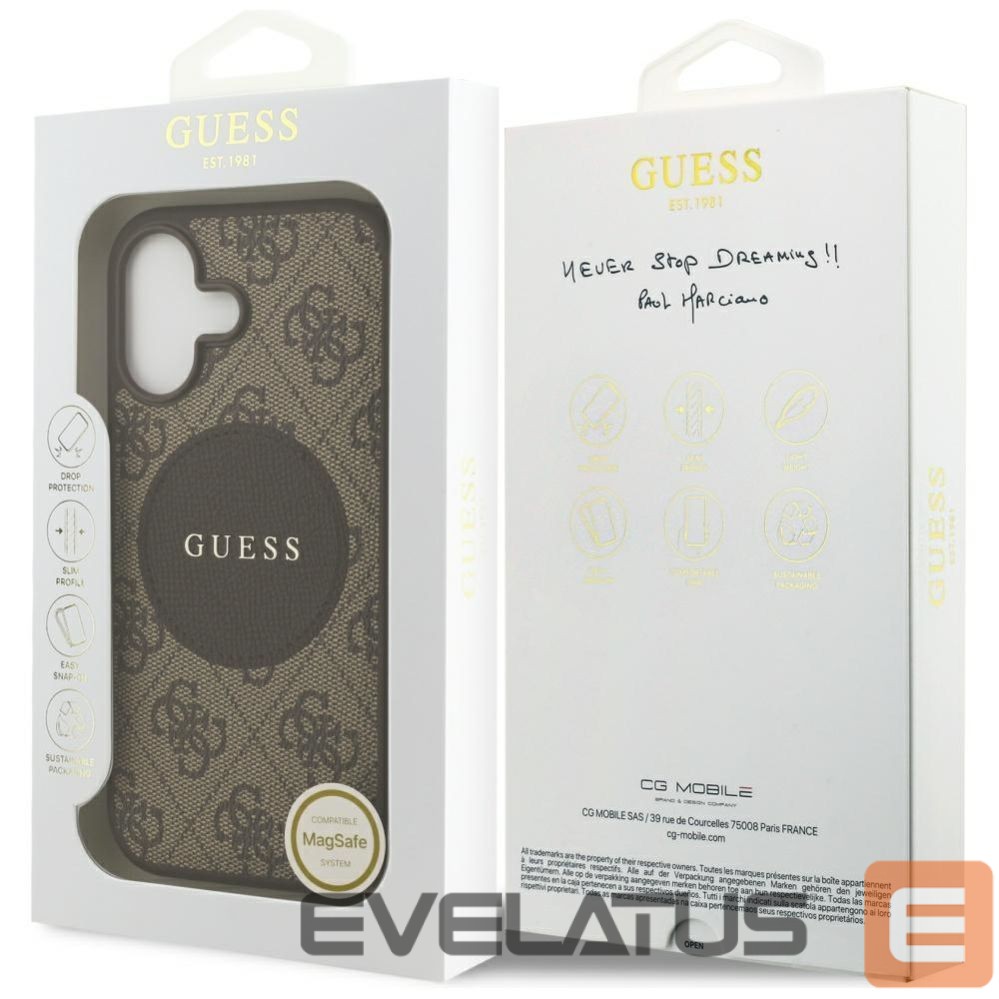 Kitos prekės Guess Guess 4G Circle Classic Logo MagSafe case for iPhone 17 - brown