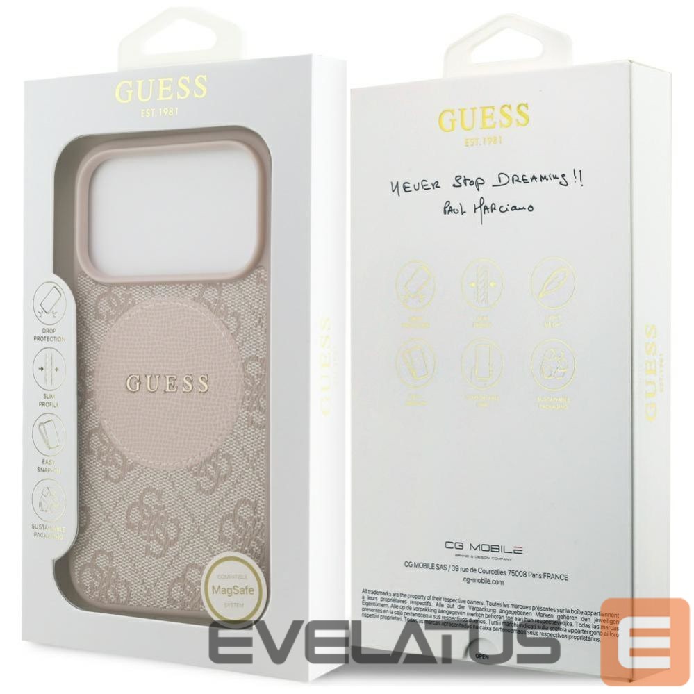 Kitos prekės Guess Guess 4G Circle Classic Logo MagSafe Case for iPhone 17 Pro - Pink
