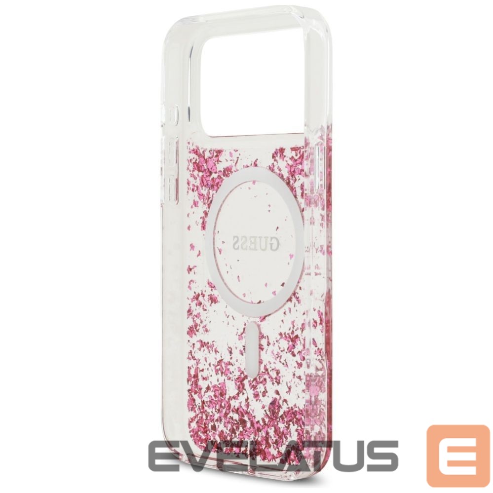 Kitos prekės Guess Guess Resin Bottom Glitter MagSafe Case for iPhone 17 Pro Max - Pink
