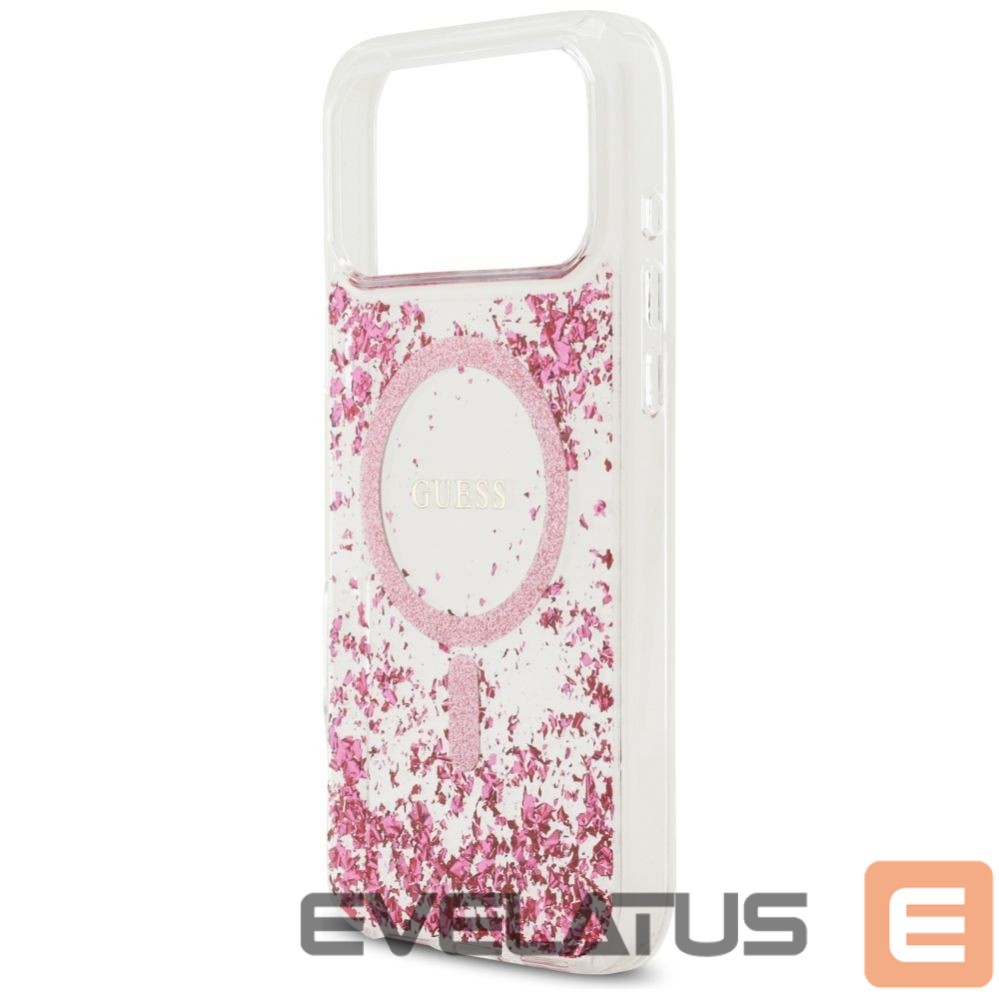 Kitos prekės Guess Guess Resin Bottom Glitter MagSafe Case for iPhone 17 Pro Max - Pink