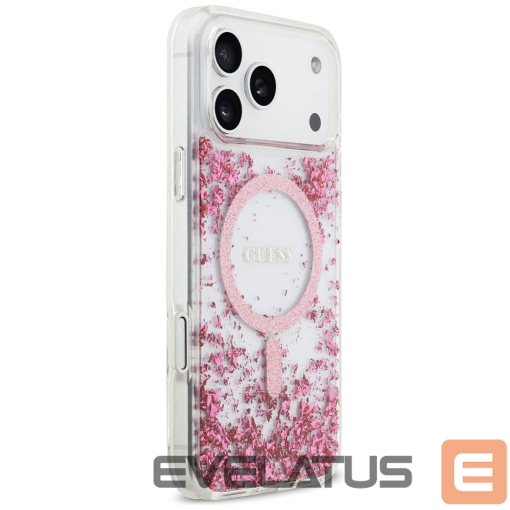 Kitos prekės Guess Guess Resin Bottom Glitter MagSafe Case for iPhone 17 Pro Max - Pink