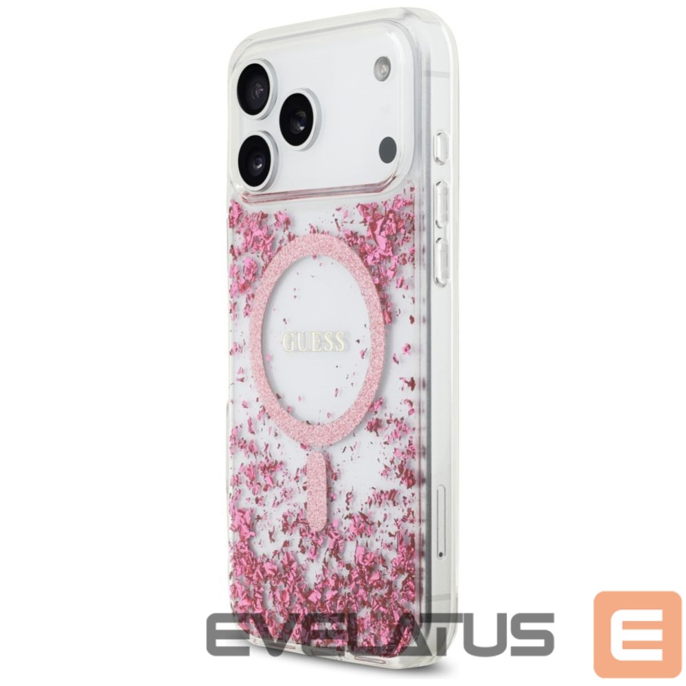 Kitos prekės Guess Guess Resin Bottom Glitter MagSafe Case for iPhone 17 Pro Max - Pink