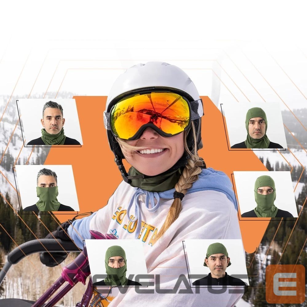 Kitos prekės Rockbros Qunature 13230023014 ski balaclava bike motorcycle balaklava size M - green
