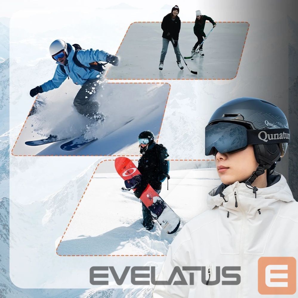 Kitos prekės Rockbros Qunature 10130003003 Ski Helmet with Earmuffs for Snowboard Size L - Black