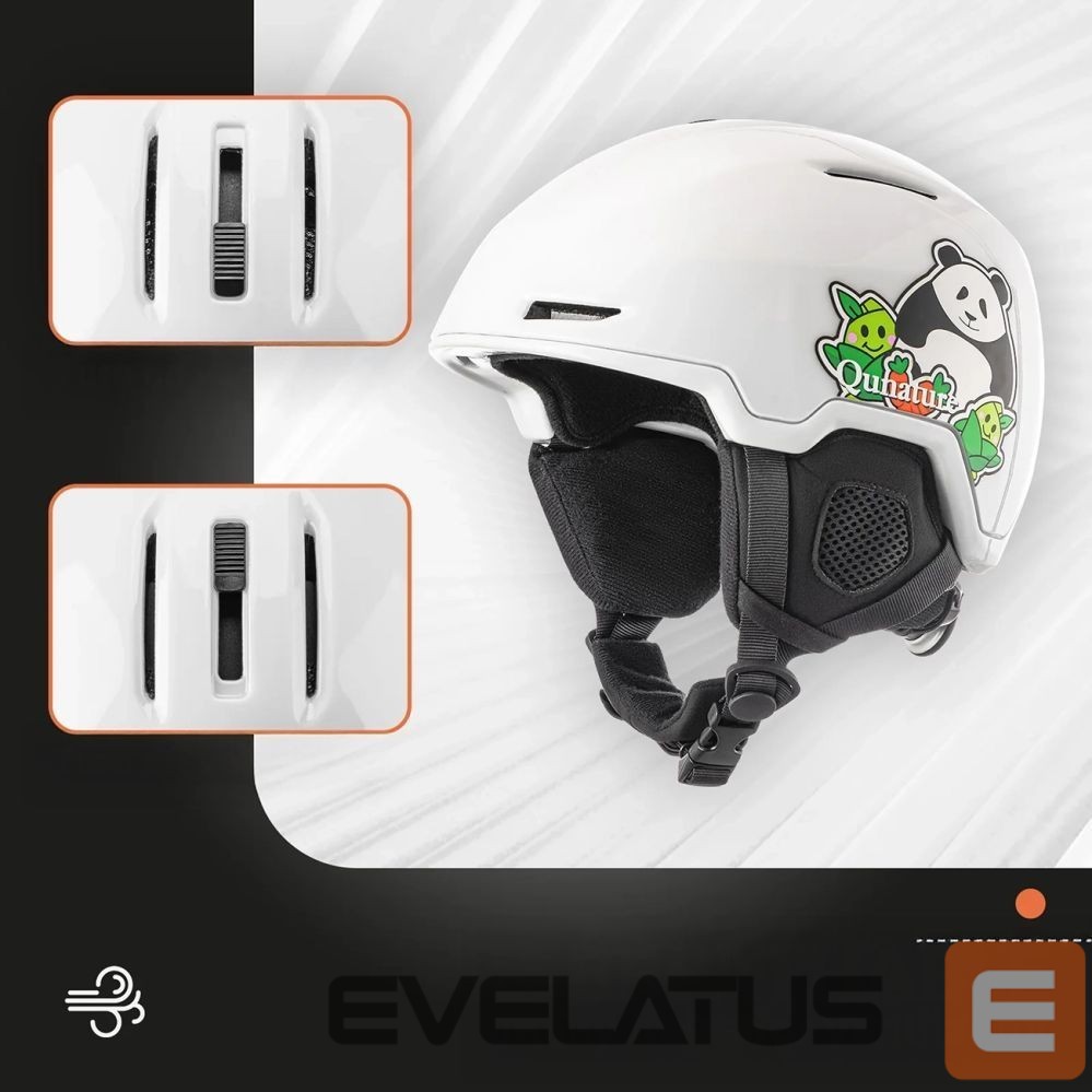 Kitos prekės Rockbros Qunature 10130003005 Ski Helmet with Earmuffs Panda Snowboard for Kids Size M - White