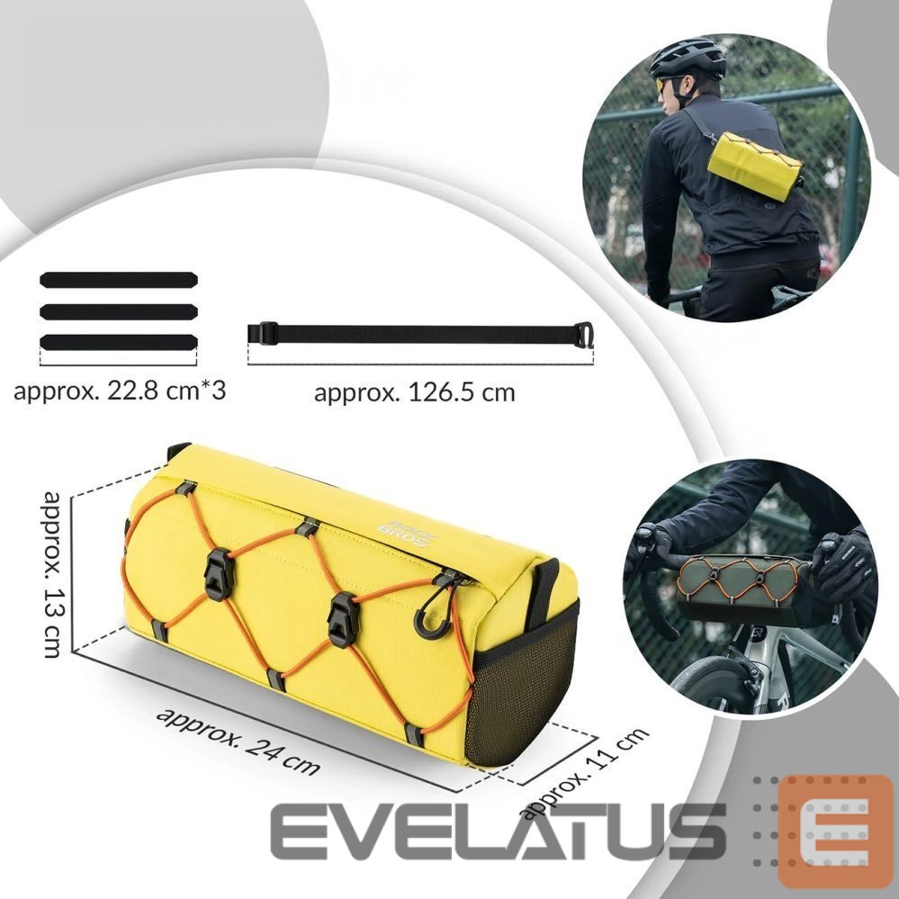 Kitos prekės Rockbros Rockbros 30110054006 Handlebar Bicycle Bag 2.2L - Yellow