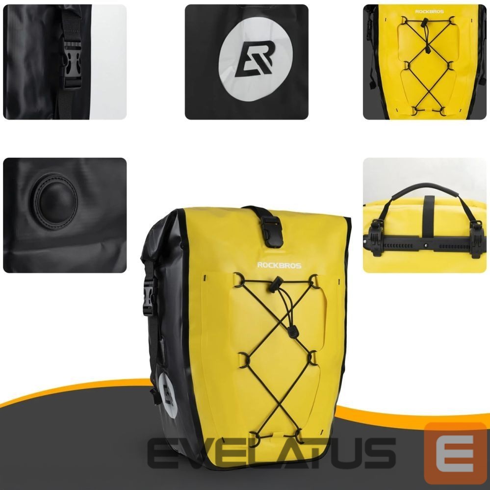 Kitos prekės Rockbros Rockbros 30140022005 Waterproof Bicycle Pannier 25-32L - Yellow
