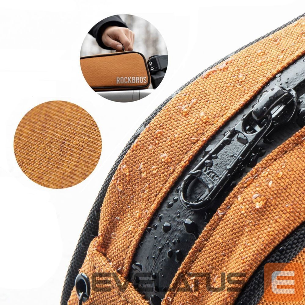 Kitos prekės Rockbros Rockbros 30120045004 ROAD TO SKY bicycle bag for the top frame tube, waterproof, 0.7L - orange