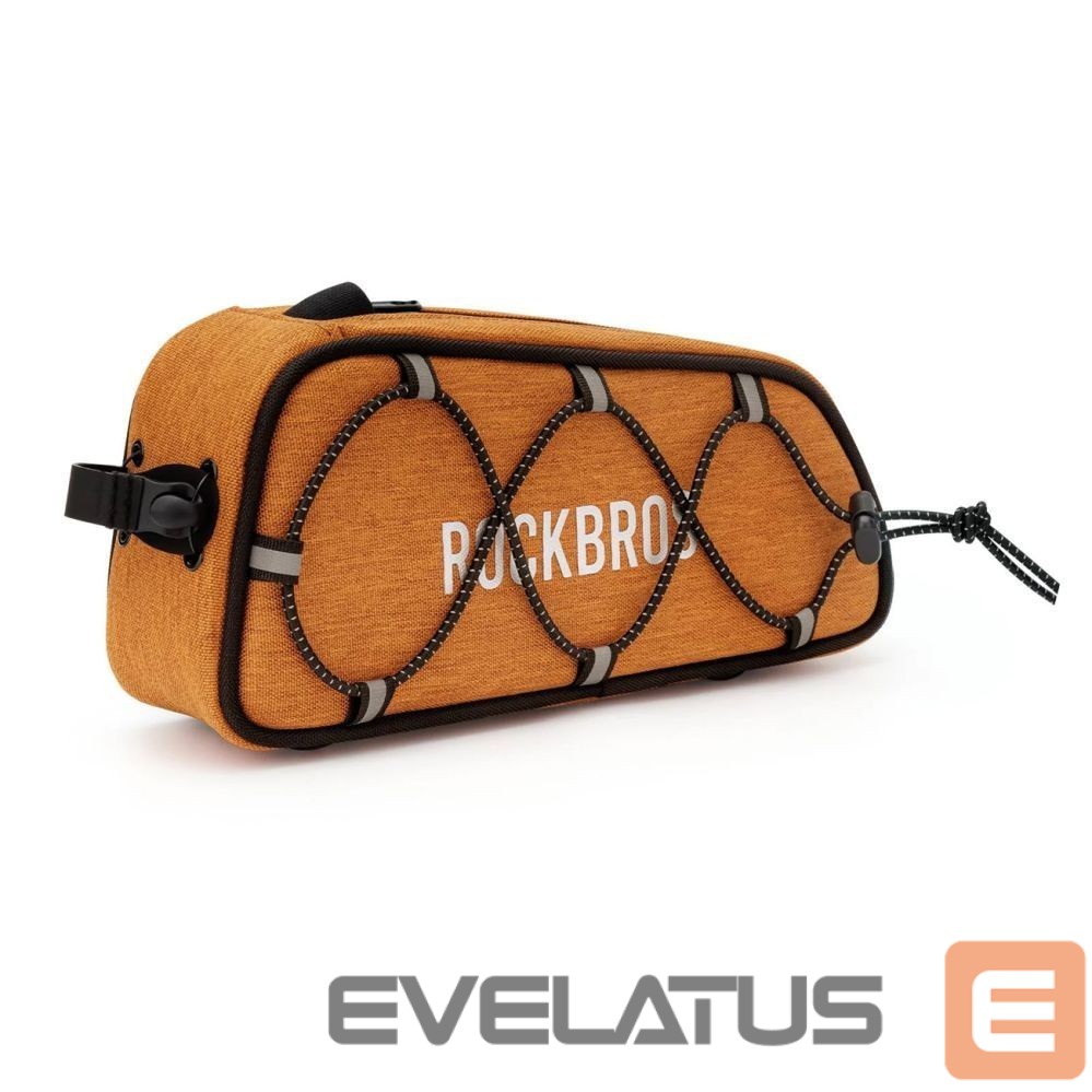Kitos prekės Rockbros Rockbros 30120045004 ROAD TO SKY bicycle bag for the top frame tube, waterproof, 0.7L - orange