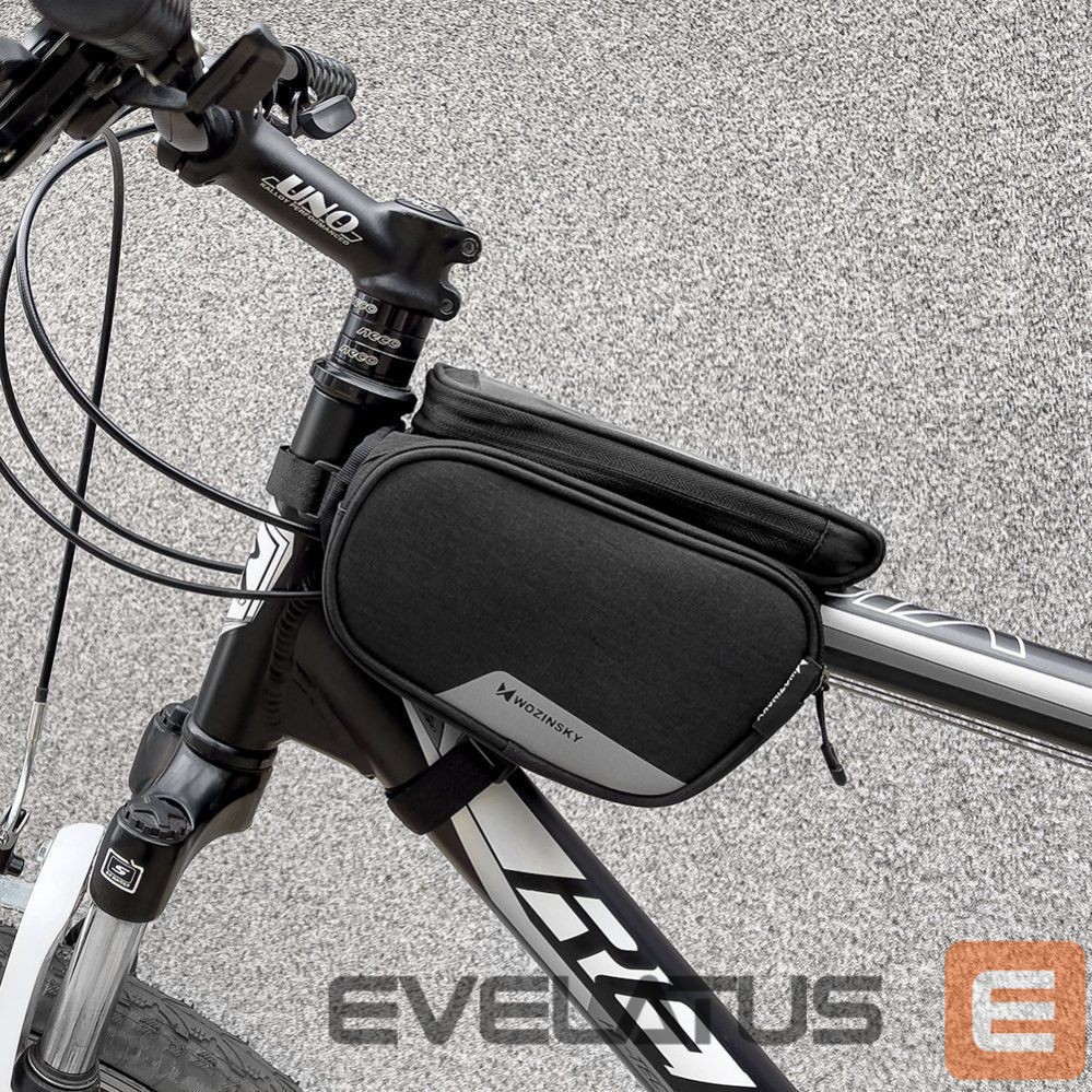 Dviračio priedas Wozinsky Wozinsky frame bike bag + detachable phone cover up to 6.5 "1.5l black (WBB7BK)