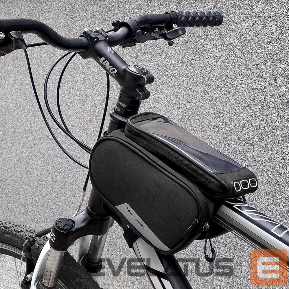 Dviračio priedas Wozinsky Wozinsky frame bike bag + detachable phone cover up to 6.5 "1.5l black (WBB7BK)