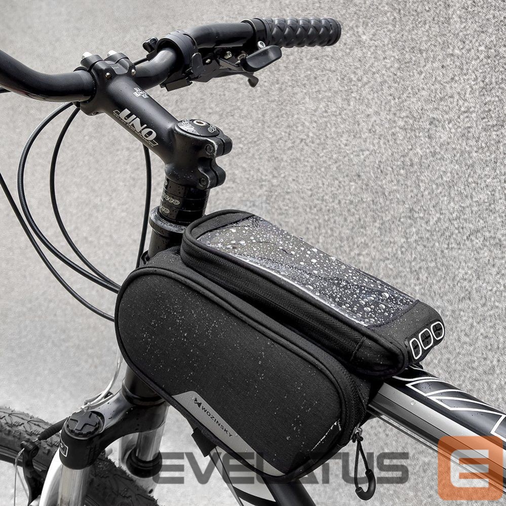 Dviračio priedas Wozinsky Wozinsky frame bike bag + detachable phone cover up to 6.5 "1.5l black (WBB7BK)