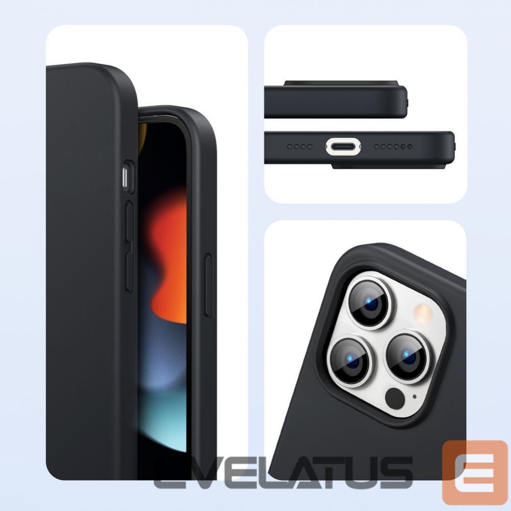 Nugarėlės dėklai Ugreen Ugreen Protective Silicone Case rubber flexible silicone case cover for iPhone 13 Pro Max black