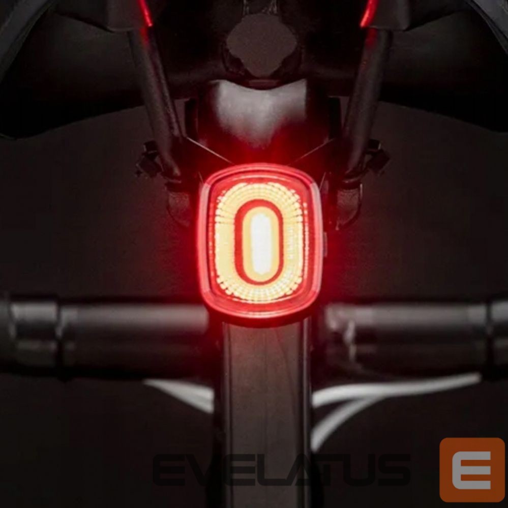 Dviračio priedas Rockbros Rockbros Q2S LED Rear Bike Light with Smart Stop System + USB-C - USB-A Cable - Black