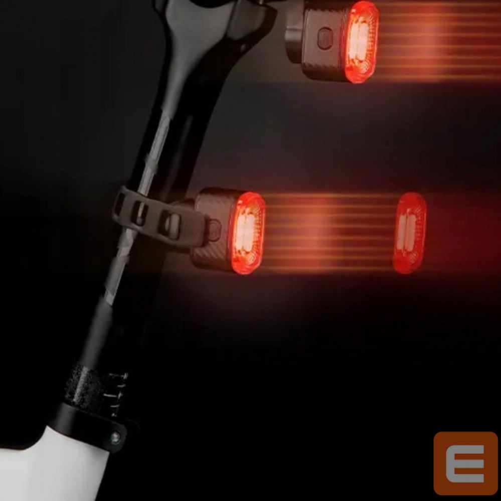 Dviračio priedas Rockbros Rockbros Q2S LED Rear Bike Light with Smart Stop System + USB-C - USB-A Cable - Black