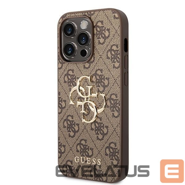 Nugarėlės dėklai Guess Guess GUHCP15X4GMGBR iPhone 15 Pro Max 6.7" brown/brown hardcase 4G Big Metal Logo
