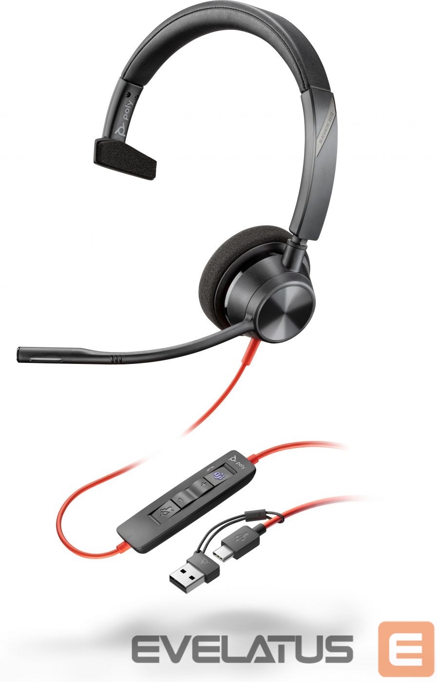 Aksesuarai kompiuterinei technikai HP HP Poly BW 3310 Mono -M USB-C HS USB-C/A