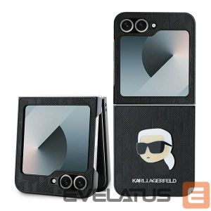 Nugarėlės dėklai Karl Lagerfeld  Karl Lagerfeld Saffiano Monogram Case for Samsung Galaxy Z Flip 6 - Black 