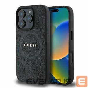 Nugarėlės dėklai Guess  Guess 4G Ring Classic Logo MagSafe case for iPhone 16 Pro Max - black 