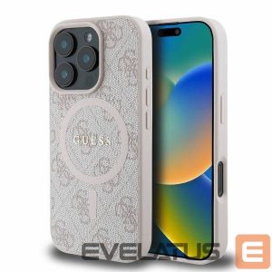 Nugarėlės dėklai Guess  Guess 4G Ring Classic Logo MagSafe Case for iPhone 16 Pro Max - Pink 