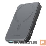 Išorinė baterija Joyroom  Powerbank Joyroom JR-W020 Mini 5000mAh USB-A USB-C inductive 20W - black + USB-C / USB-C cable 