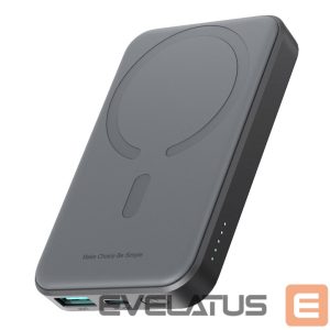 Išorinė baterija Joyroom  Powerbank Joyroom JR-W020 Mini 5000mAh USB-A USB-C inductive 20W - black + USB-C / USB-C cable 