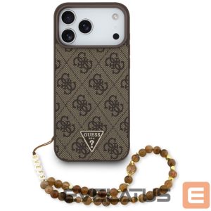 Kitos prekės Guess  Guess 4G Strap Triangle Logo MagSafe Case for iPhone 17 Pro Max - Brown 