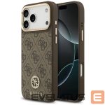 Kitos prekės Guess  Guess 4G Strass Logo MagSafe Case for iPhone 17 Pro Max - Brown 