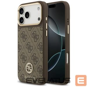 Kitos prekės Guess  Guess 4G Strass Logo MagSafe Case for iPhone 17 Pro Max - Brown 