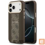 Kitos prekės Guess  Guess 4G Stripe MagSafe case for iPhone 17 Pro Max - brown 