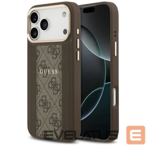 Kitos prekės Guess  Guess 4G Stripe MagSafe case for iPhone 17 Pro Max - brown 