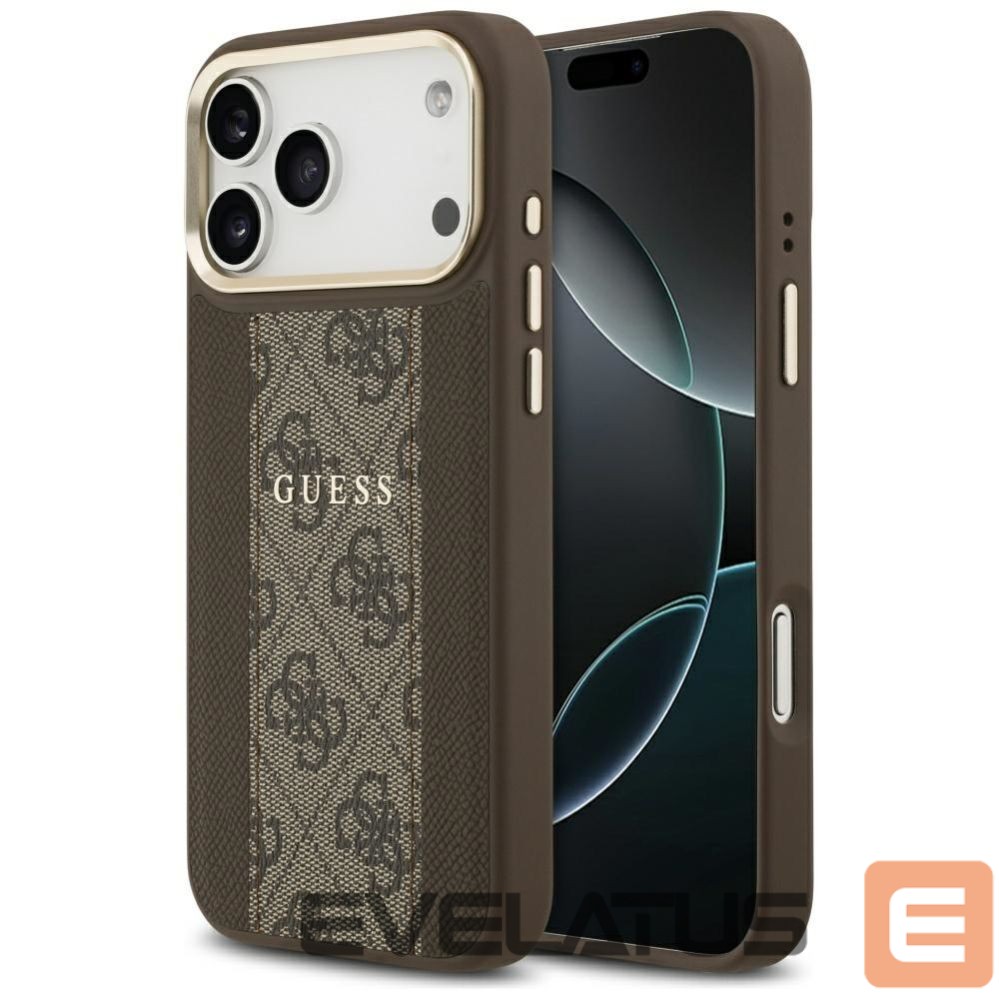 Kitos prekės Guess Guess 4G Stripe MagSafe case for iPhone 17 Pro Max - brown