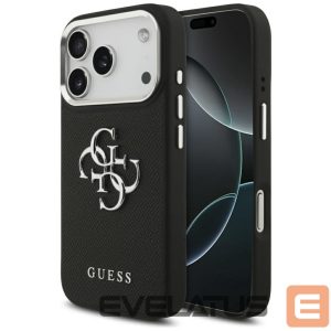 Kitos prekės Guess  Guess Grained Big 4G Classic Logo case for iPhone 17 Pro - black 