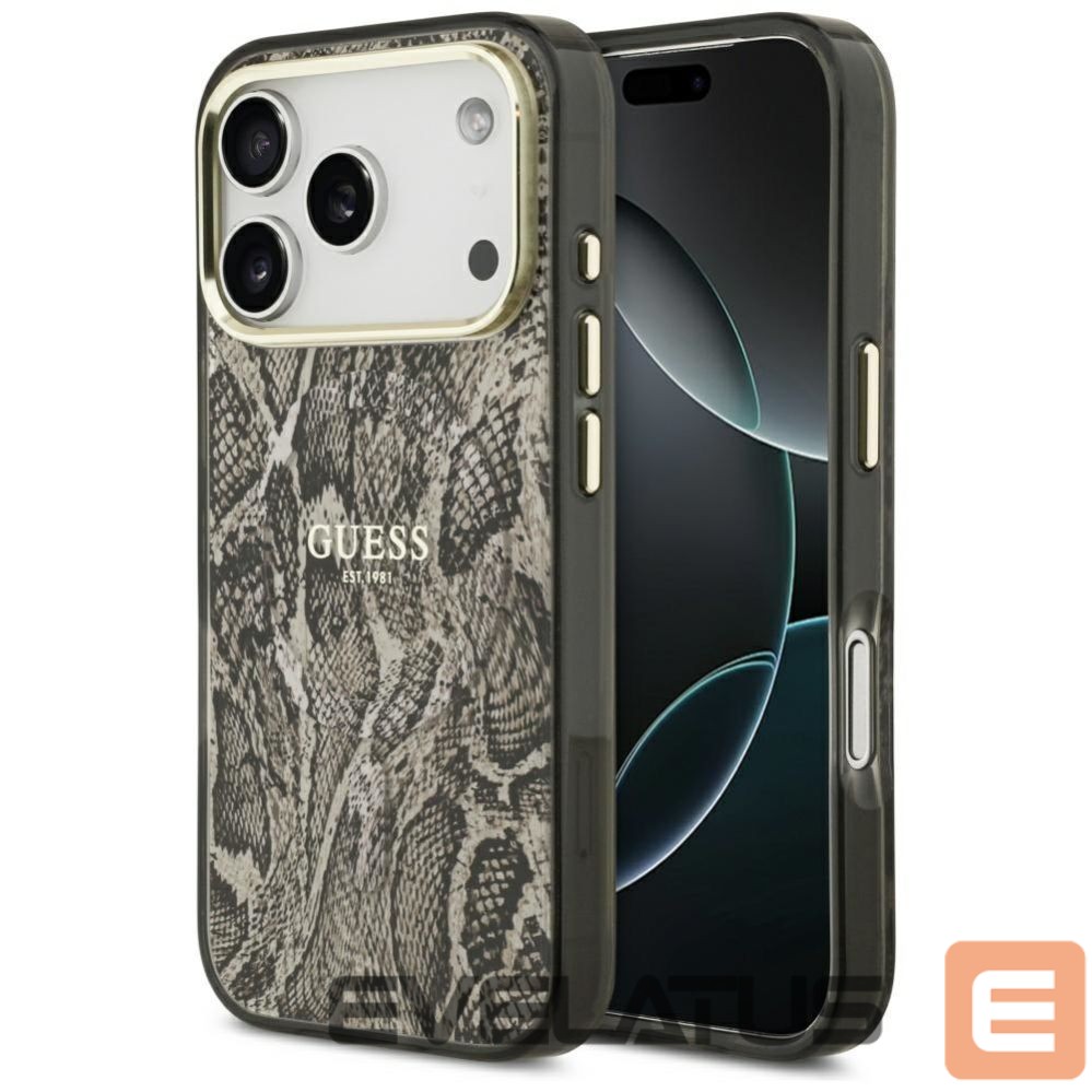Kitos prekės Guess Guess Python Pattern MagSafe Case for iPhone 17 Pro Max - Brown