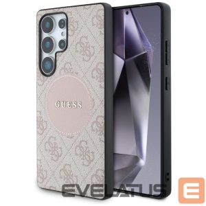 Kitos prekės Guess  Guess 4G Round Patch Classic Logo MagSafe Case for Samsung Galaxy S25 Ultra - Pink 