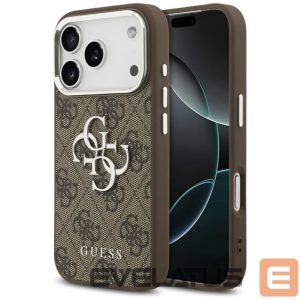 Kitos prekės Guess  Guess 4G Big 4G Classic Logo case for iPhone 17 Pro brown - silver 