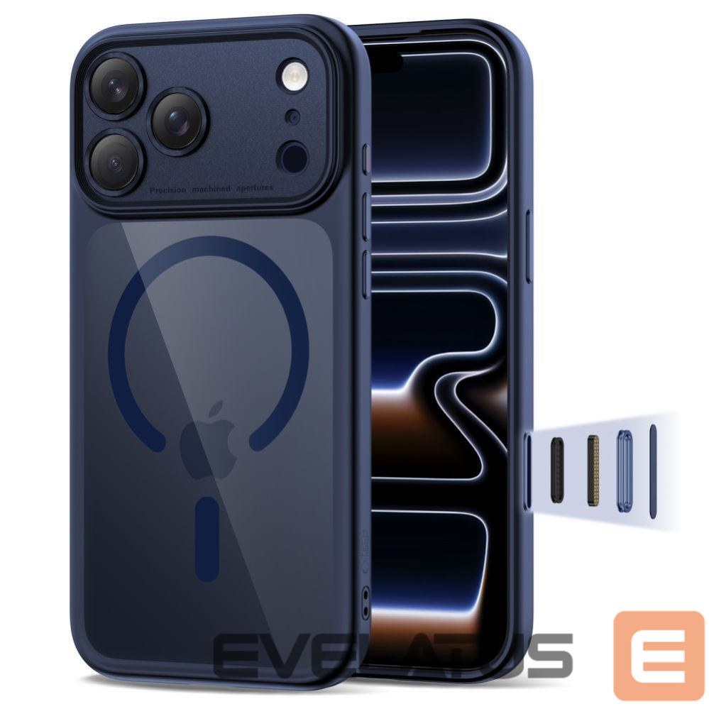 Kitos prekės Tech-Protect Tech-Protect Magpeak Magsafe CC Case for iPhone 17 Pro - Clear Navy Blue
