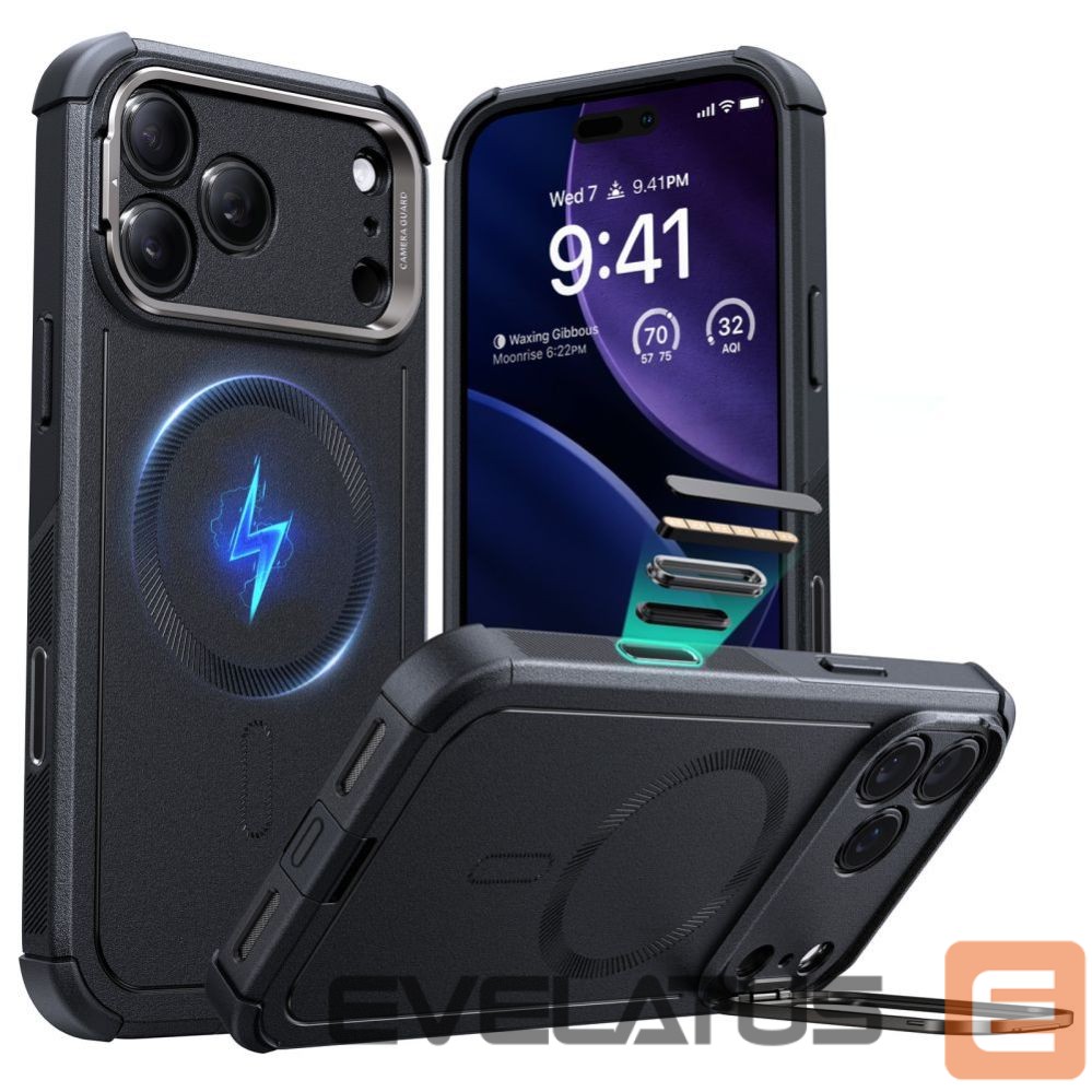 Kitos prekės ESR ESR Cyber Kickstand MagSafe Case for iPhone 17 Pro - Black