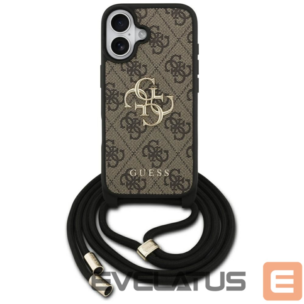 Kitos prekės Guess Guess 4G Big Logo Cord Stap Crossbody Case for iPhone 17 - Brown
