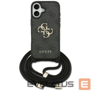 Kitos prekės Guess  Guess 4G Big Logo Cord Stap Crossbody Case for iPhone 17 - Black 