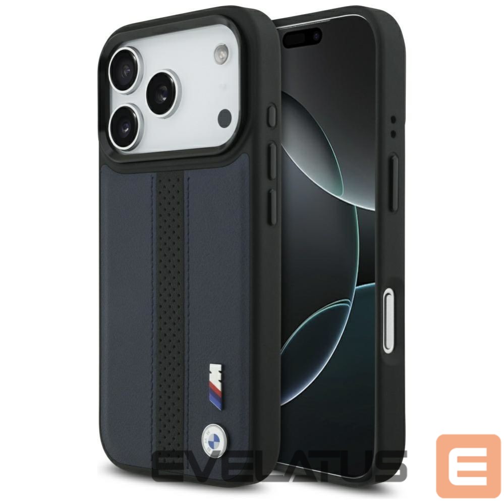 Kitos prekės BMW BMW M Perforated Stripe Logo MagSafe Case for iPhone 17 Pro - Navy Blue